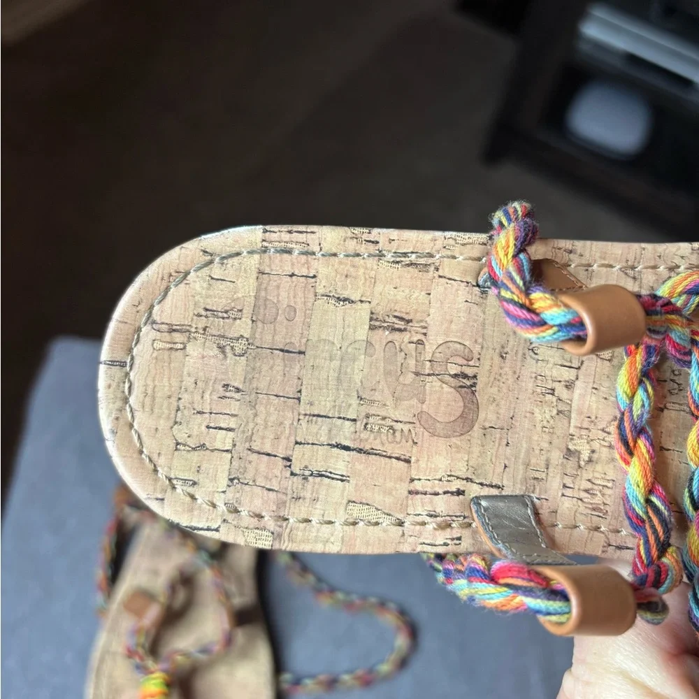 Circus by Sam Edelman Beth Sandals Colorful Braided Cork Size 7.5 Boho Summer